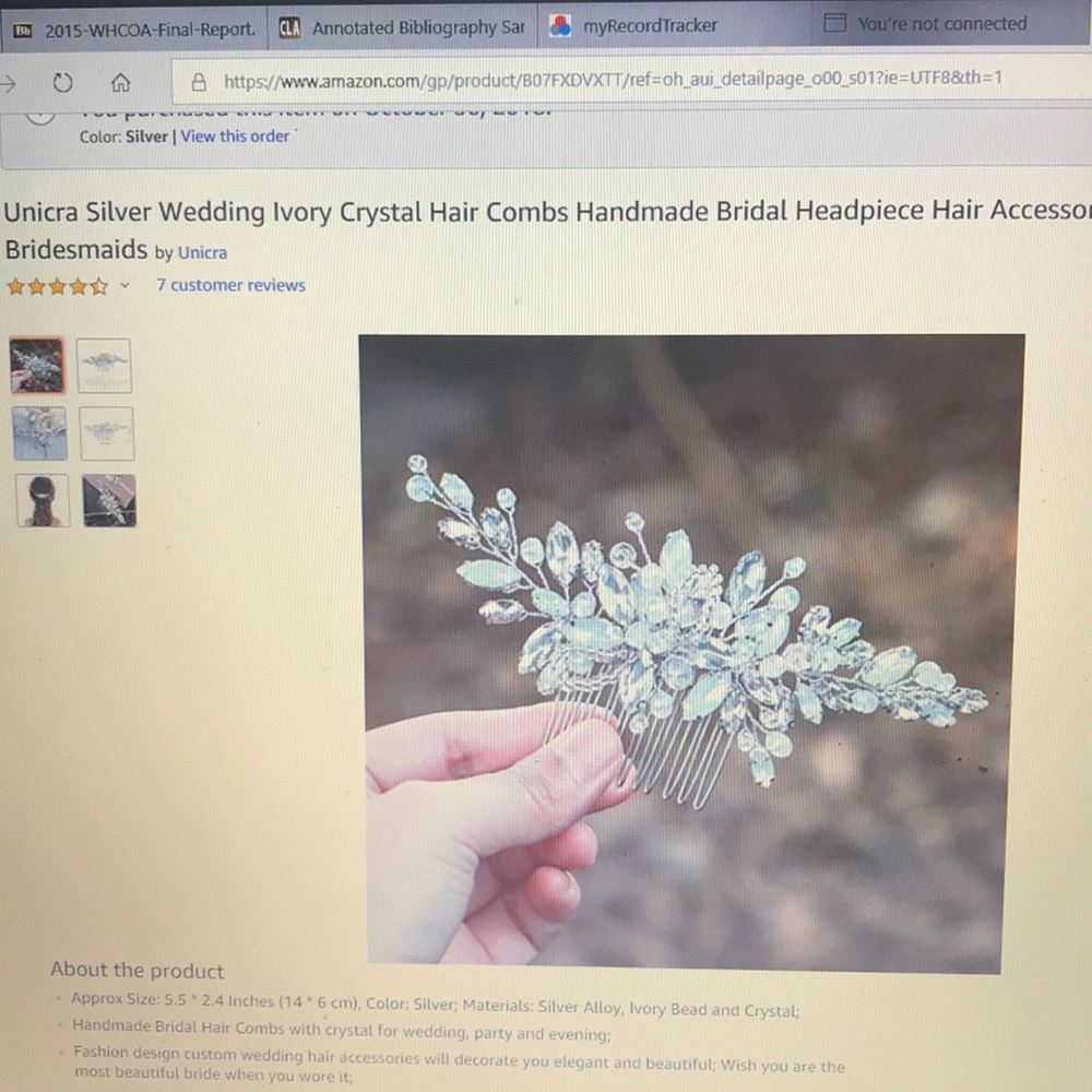 Wedding hair piece